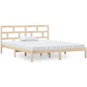 vidaXL Vidaxl Cadre De Lit Bois Massif 120x190 Cm Petit Double pas cher