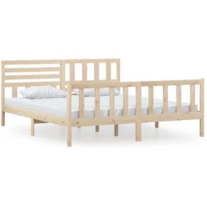 vidaXL Vidaxl Cadre De Lit Bois Massif 180x200 Cm Super King pas cher