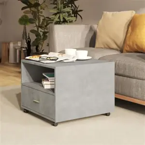 vidaXL Table basse Gris béton 55x55x40 cm Bois d'ingénierie pas cher