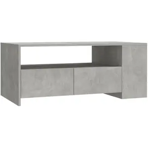 vidaXL Table basse Gris béton 102x55x42 cm Bois d'ingénierie pas cher