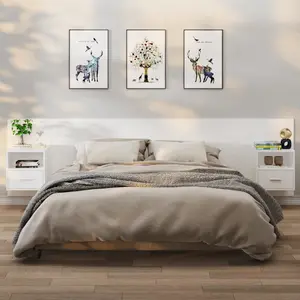 VIDAXL Tables de chevet murales 2 pcs Blanc pas cher