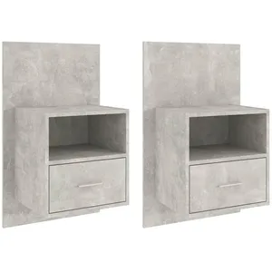 vidaXL Tables de chevet murales 2 pcs Gris béton pas cher