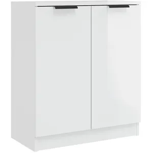 vidaXL Buffet Blanc brillant 60x30x70 cm Bois d'ingénierie pas cher