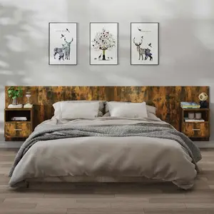 vidaXL Tables de chevet murales 2 pcs Chêne fumé pas cher