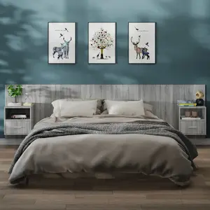 vidaXL Tables de chevet murales 2 pcs Sonoma gris pas cher