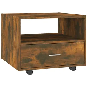 vidaXL Table basse chêne fumé 55x55x40 cm bois d'ingénierie pas cher
