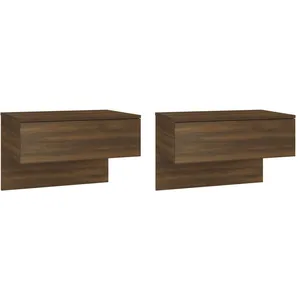 vidaXL Tables de chevet murales 2 pcs Chêne marron pas cher