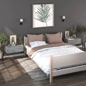 vidaXL Tables de chevet murales 2 pcs Sonoma gris pas cher