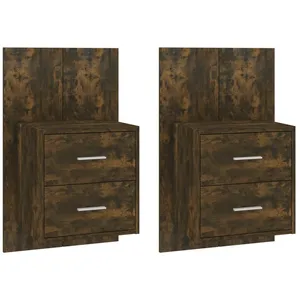 vidaXL Tables de chevet murales 2 pcs Chêne fumé pas cher