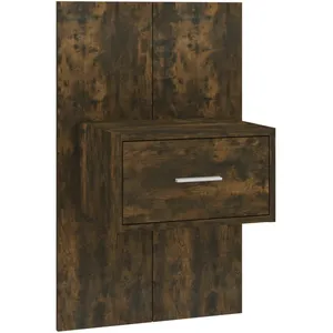vidaXL Table de chevet murale Chêne fumé pas cher
