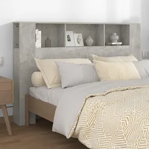vidaXL Armoire de tête de lit Gris béton 160x18,5x104,5 cm