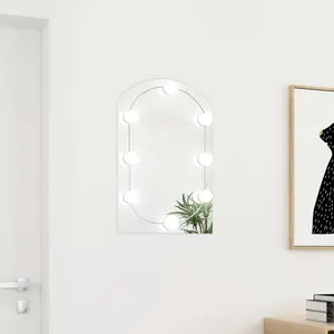 vidaXL Miroir avec éclairage LED 60x40 cm Verre Arche pas cher