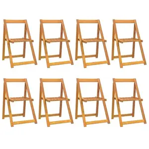 vidaXL Chaises pliables de jardin 8 pcs Bois d'acacia massif pas cher