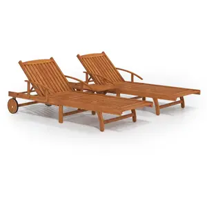 Comparateur de prix : vidaXL Ensemble de chaises longues 2 pcs et table Bois d'acacia massif