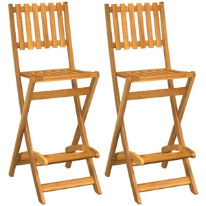vidaXL Tabourets de bar d'extérieur pliants 2 pcs Bois massif d'acacia pas cher