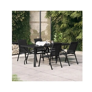 Comparateur de prix : VIDAXL Ensemble de Salle à Manger de Jardin 5 pcs Mobilier à Dîner d'Extérieur Table et Chaises de Repas de Patio Meubles de Terrasse Noir
