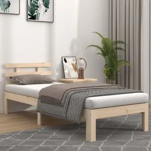 vidaXL Cadre de lit bois massif 75x190 cm petit simple