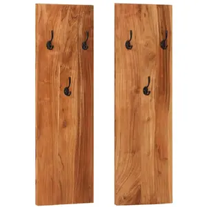 vidaXL Porte-manteaux muraux 2 pcs 36x3x110 cm Bois d'acacia massif pas cher