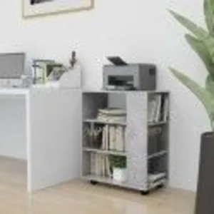 Comparateur de prix : vidaXL Armoire à roulettes Gris béton 60x35x75 cm Aggloméré