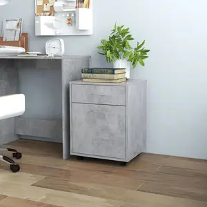 vidaXL Armoire à roulettes Gris béton 45x38x54 cm Aggloméré pas cher
