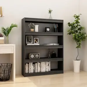 vidaXL Bibliothèque/Séparateur de pièce Gris 100x30x135,5cm Pin massif pas cher