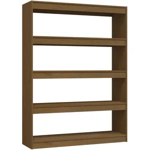 vidaXL Bibliothèque/Séparateur de pièce Marron miel 100x30x135,5cm Pin pas cher