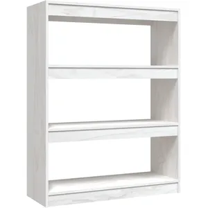 vidaXL Bibliothèque/Séparateur de pièce Blanc 100x30x103 cm Pin massif pas cher