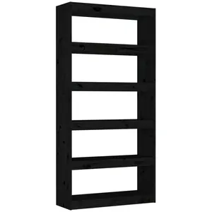 Comparateur de prix : vidaXL Bibliothèque/Séparateur de pièce Noir 80x30x167,4 cm Pin solide