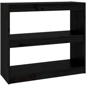 vidaXL Bibliothèque/Séparateur de pièce Noir 80x30x71,5 cm Pin solide pas cher