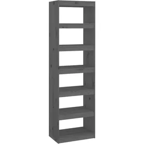 Comparateur de prix : vidaXL Bibliothèque/Séparateur de pièce Gris 60x30x199,5 cm Pin solide