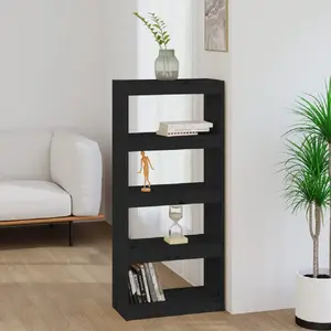 Comparateur de prix : vidaXL Bibliothèque/Séparateur de pièce Noir 60x30x135,5 cm Pin solide