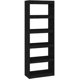 Comparateur de prix : vidaXL Bibliothèque/Séparateur de pièce Noir 60x30x167,5 cm Pin solide