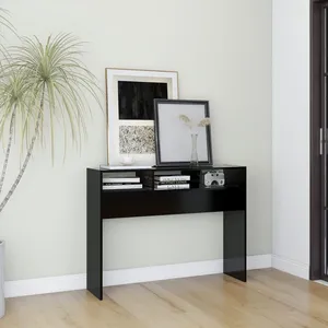 vidaXL Table console Noir 105x30x80 cm Aggloméré pas cher