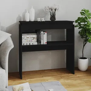 vidaXL Table console Noir 80x30x80 cm Aggloméré pas cher