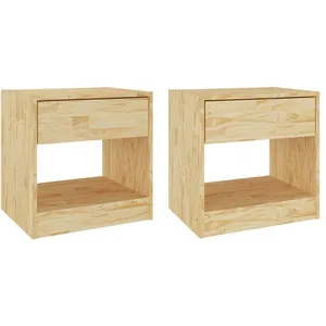 vidaXL Tables de chevet 2 pcs 40x31x40 cm bois de pin massif pas cher