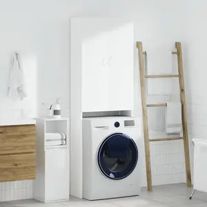 Comparateur de prix : vidaXL Meuble pour machine à laver Blanc 64x25,5x190 cm