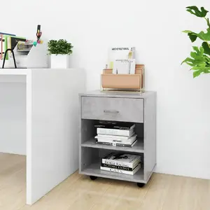 Comparateur de prix : Vidaxl - Armoire à roulettes Gris béton 46x36x59 cm Aggloméré Gris béton