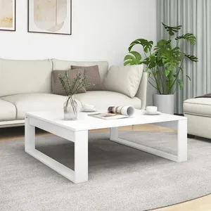 vidaXL Table basse Blanc 100x100x35 cm Aggloméré pas cher