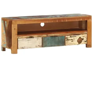 vidaXL Meuble TV 110x30x40 cm Bois de récupération massif pas cher