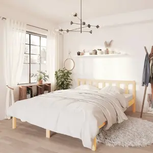 vidaXL Cadre de lit bois de pin massif 160x200 cm pas cher