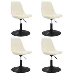 vidaXL Chaises à dîner pivotantes 4 pcs Crème Velours pas cher