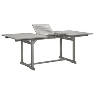 vidaXL Table à dîner de jardin (150-200)x100x75cm Bois d'acacia massif pas cher