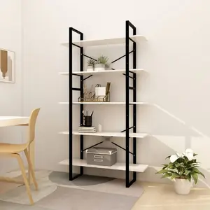 Comparateur de prix : vidaXL Bibliothèque à 5 niveaux Blanc 100x30x175 cm Bois de pin