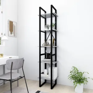 Comparateur de prix : vidaXL Bibliothèque à 5 niveaux Gris béton 40x30x175cm Bois ingénierie