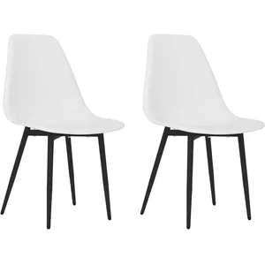 vidaXL Chaises à manger lot de 2 blanc PP pas cher