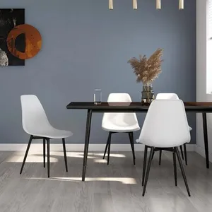 vidaXL Chaises à manger lot de 4 blanc PP pas cher