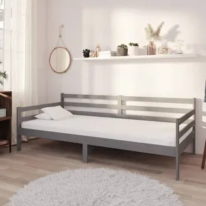 vidaXL Vidaxl Lit De Jour Sans Matelas Gris Bois De Pin Massif 90x200 Cm pas cher