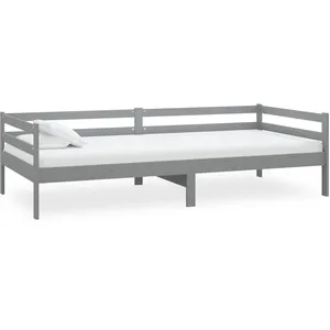 vidaXL Vidaxl Lit De Jour Sans Matelas Gris Bois De Pin Massif 90x200 Cm pas cher