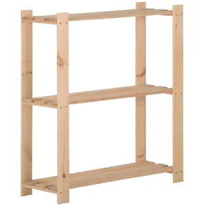 Comparateur de prix : vidaXL Étagère de stockage 3 niveaux 80x28,5x90 cm Bois de pin massif