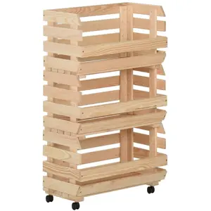 Comparateur de prix : vidaXL Chariot à légumes 37x30x80 cm Bois de pin solide